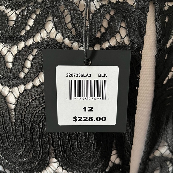 Trina Trina Turk Mai Tai Flutter Sleeve Lace Mini Little Black Dress Size 12 NWT - Picture 11 of 11